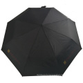 logo imprimé personnalisé 3 parapluie noir de promotion de pli pas cher pliant